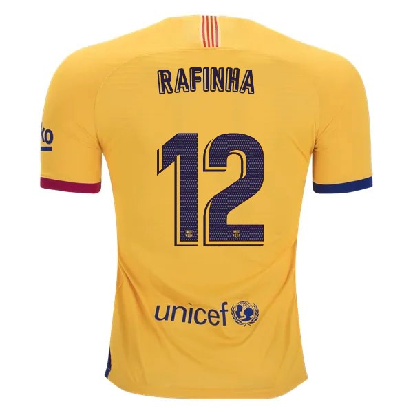 Camiseta Barcelona NO.12 Rafinha Segunda equipación 2019-2020 Amarillo